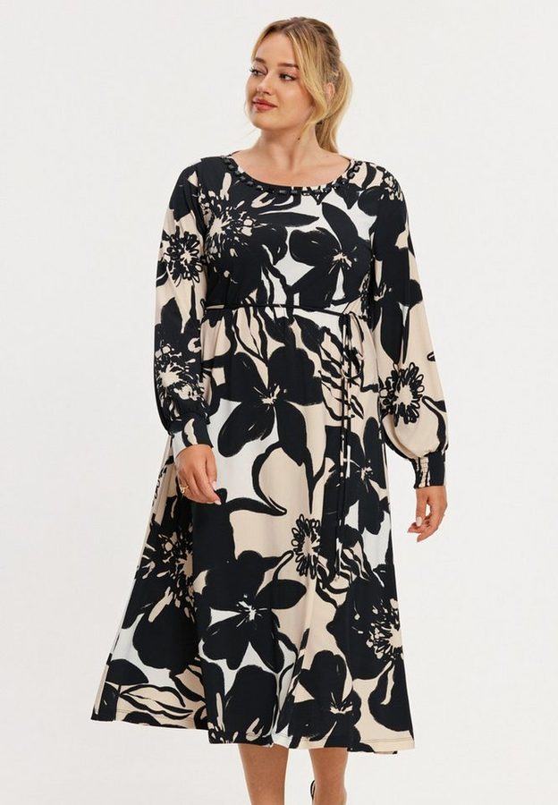 YOEK A-Linien-Kleid Damen Kleid Flare Fit Bio-Baumwolle