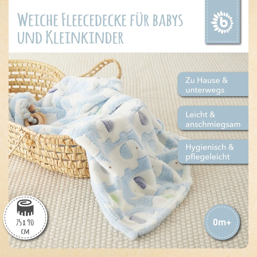 Bieco Babydecke Jungen Elefanten