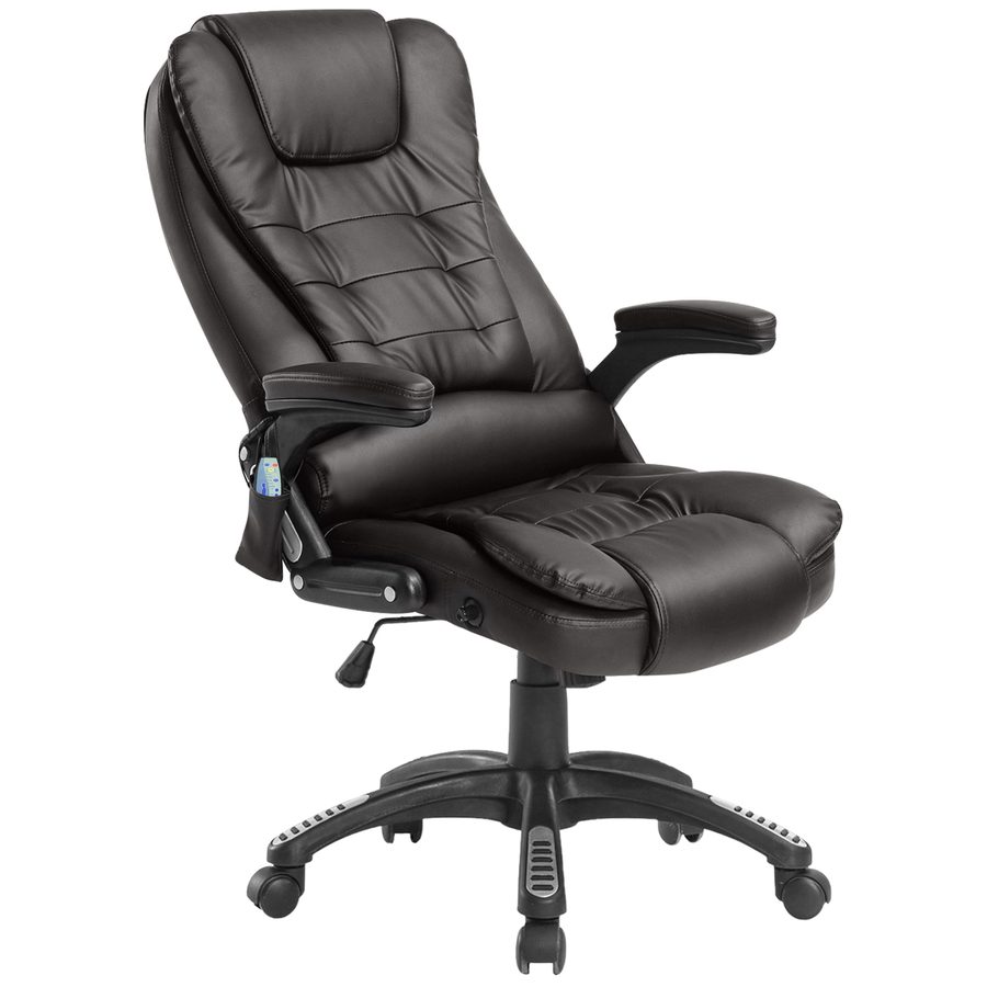 HOMCOM Massagesessel, Bürosessel, Bürostuhl, Chefsessel, Gamingsessel mit 6 Punkt Vibrations Massage, Wärmefunktion, Kunstleder   Aosom von HOMCOM