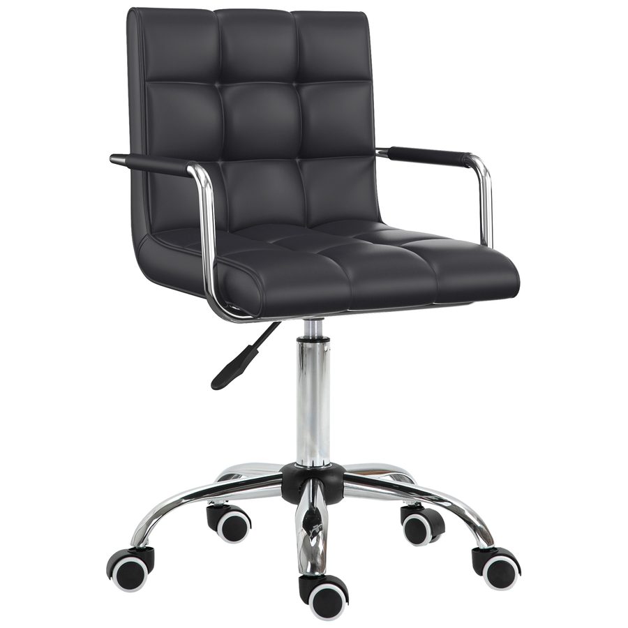 HOMCOM ergonomischer Schreibtischstuhl höhenverstellbar 46-61 cm mit Armlehnen, ideal für Büro & Homeoffice   Aosom.de von HOMCOM