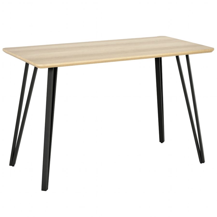 HOMCOM Esstisch mit Haarnadel-Design Küchentisch Esszimmertisch Vintage-Industriestil Stahl MDF Natur 120 x 60 x 75 cm   Aosom von HOMCOM