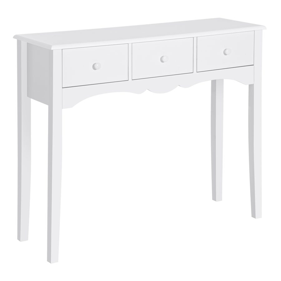 HOMCOM Konsolentisch, Beistelltisch, Dekotisch, Konsole Schubladentisch, MDF, Weiß, 100 x 32 x 85 cm   Aosom von HOMCOM