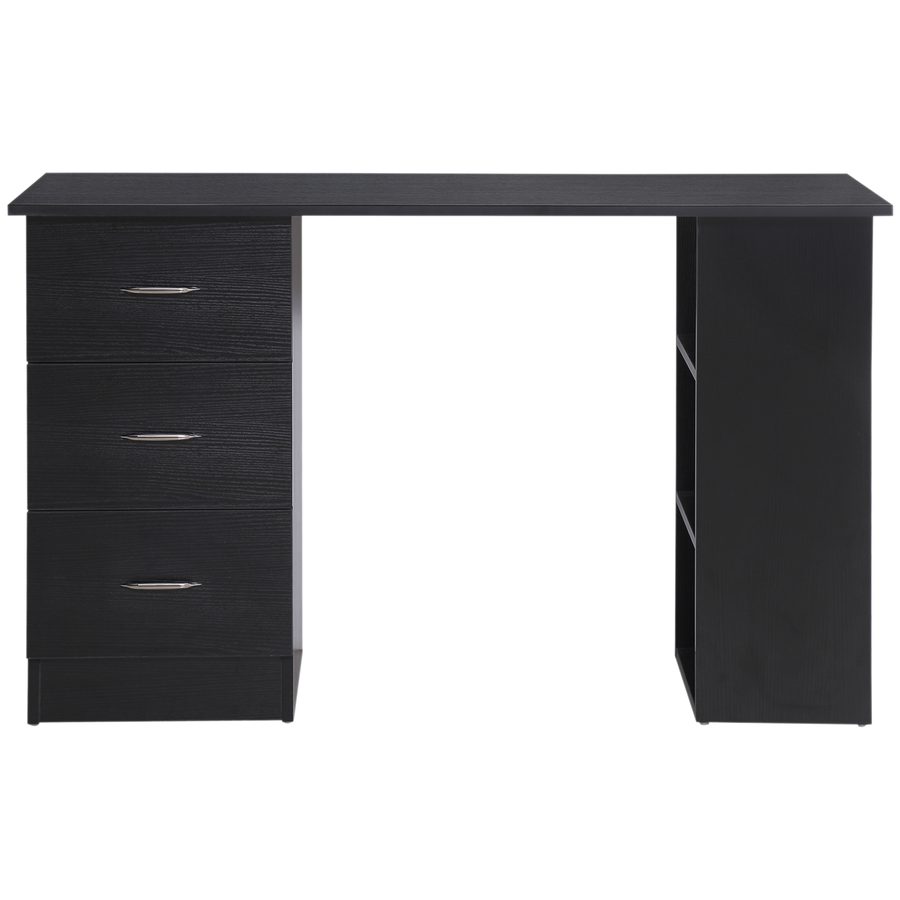 HOMCOM Computertisch Büromöbel 3 Schubladen + 3 Regale Große Arbeitsplatte 120L x 49B x 72H cm MDF Schwarz   Aosom von HOMCOM