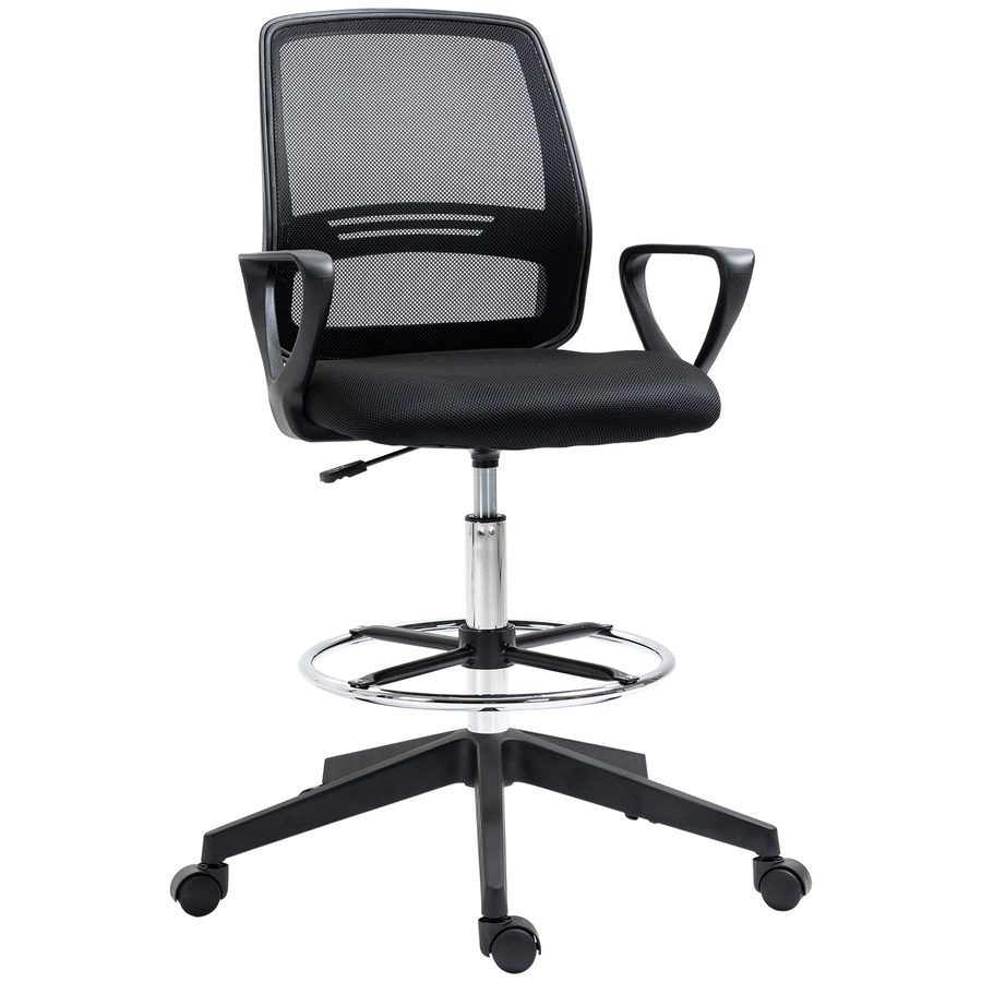 Vinsetto orthopädischer Bürostuhl, 102,5-126 cm höhenverstellbar, ergonomischer Drehstuhl mit Fußstütze, Metall, Schwarz   Aosom.de von Vinsetto