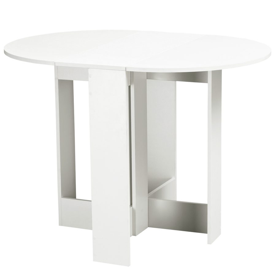 HOMCOM Esstisch Klapptisch Esszimmertisch Tisch Ablagefläche Spanplatte Holz Weiß 104 x 76 x 73,7 cm   Aosom von HOMCOM