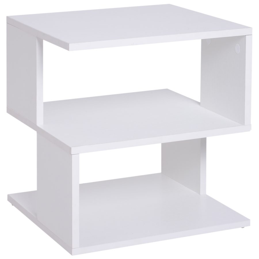 HOMCOM Couchtisch Beistelltisch Betttisch mit modernes Design, leicht zu montieren, Spanplatte, Weiß   Aosom von HOMCOM