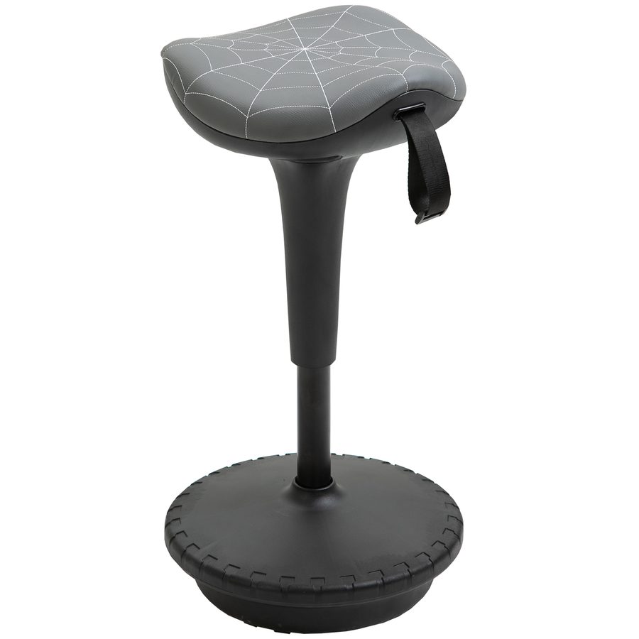 Vinsetto Bürohocker mit Schwenkfunktion, ergonomischer Hocker, höhenverstellbar 65,5-83,5 cm Arbeitshocker Sitzhocker groß Sockel, 120° neigbar Stehhocker, Anti-Rutsch, für Büro Arbeitszimmer, Grau   Aosom von Vinsetto