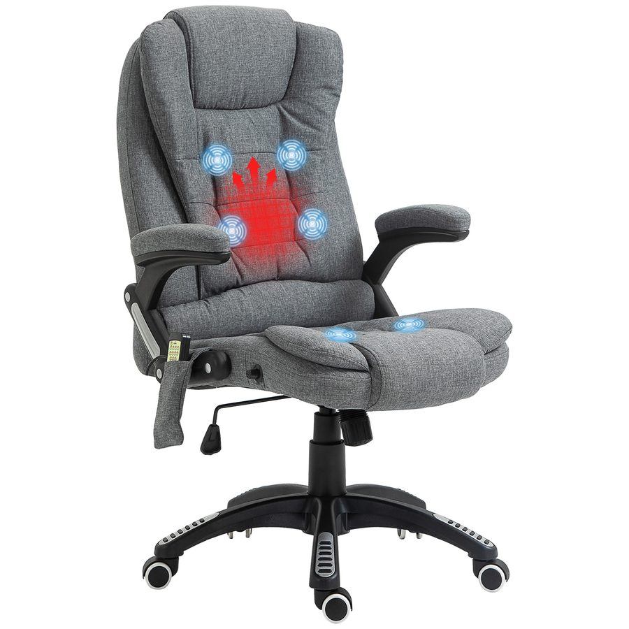 Vinsetto Massagesessel Chefsessel Bürostuhl höhenverstellbar ergonomisch massage Grau 67 x 74 x 116–126 cm   Aosom von Vinsetto