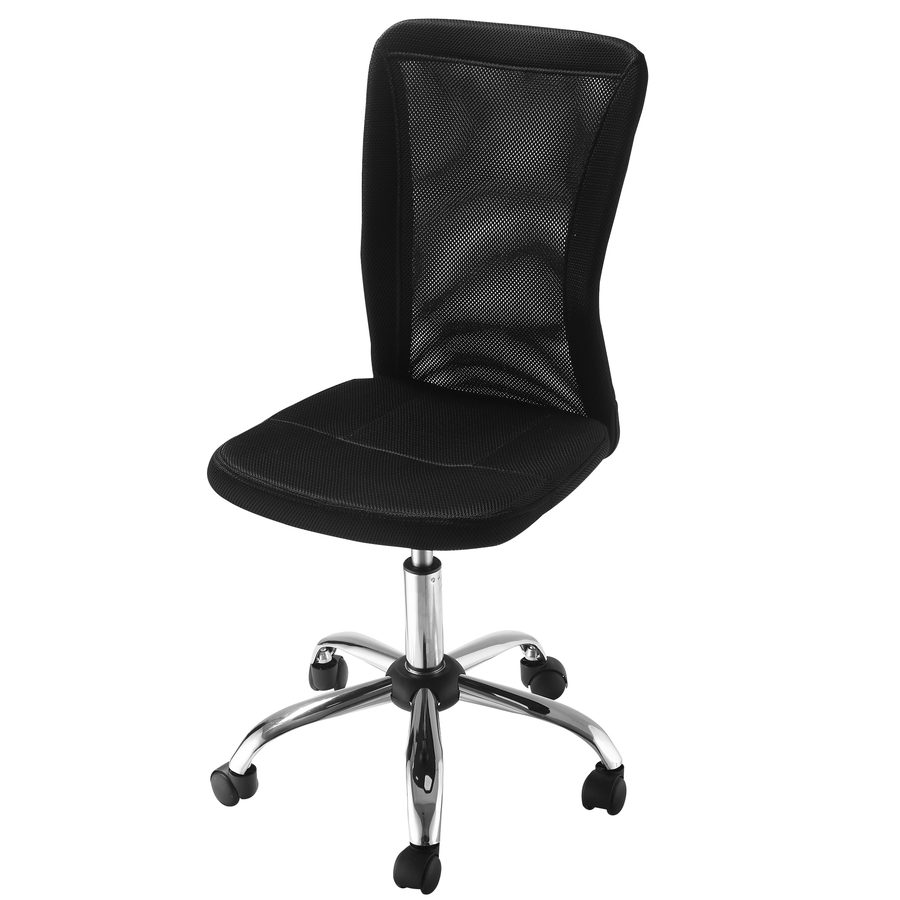 Vinsetto Bürostuhl ohne Armlehnen, ergonomischer Schreibtischstuhl, höhenverstellbarer, bis 100 kg Belastbar, Schwarz   Aosom von Vinsetto