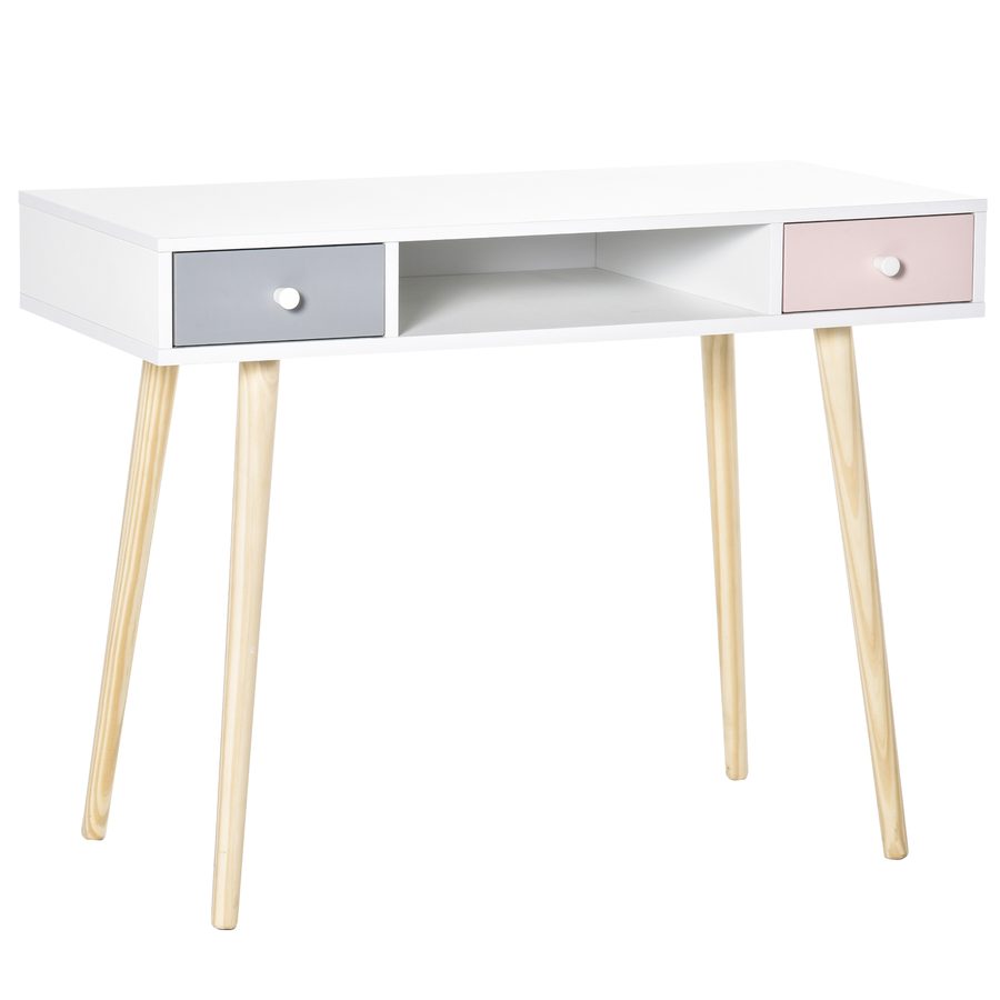 HOMCOM Kinder Schreibtisch mit Schublade mehrfarbig Kindertisch mit Kieferfischbeine 100 x 48 x 76,5 cm   Aosom von HOMCOM