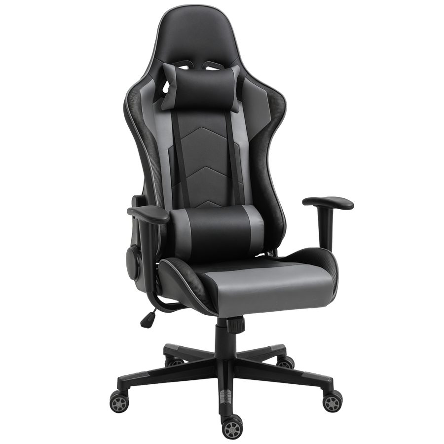 Vinsetto Ergonomischer Bürostuhl Gaming Stuhl Drehstuhl aus Kunstleder & Schaumstoff Schwarz 67,5x74x126-136cm für komfortables Arbeiten & Spielen   Aosom.de von Vinsetto