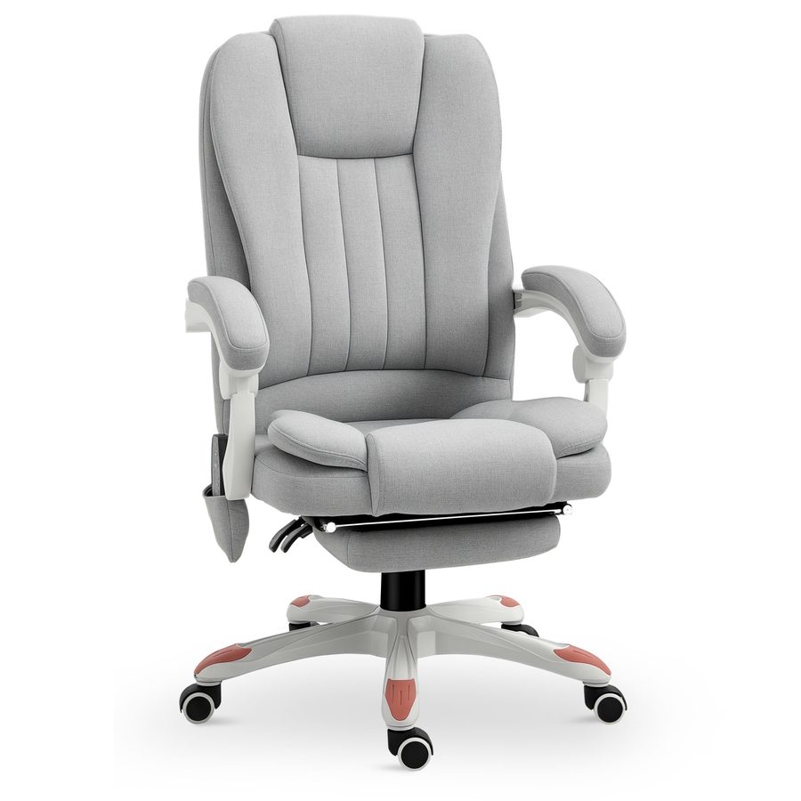 Vinsetto Massage Sessel  Bürostuhl, Gaming Stuhl aus Polyester und Schaumstoff, Nylon, Grau, 55,5x56,5x107-115cm  Aosom von Vinsetto