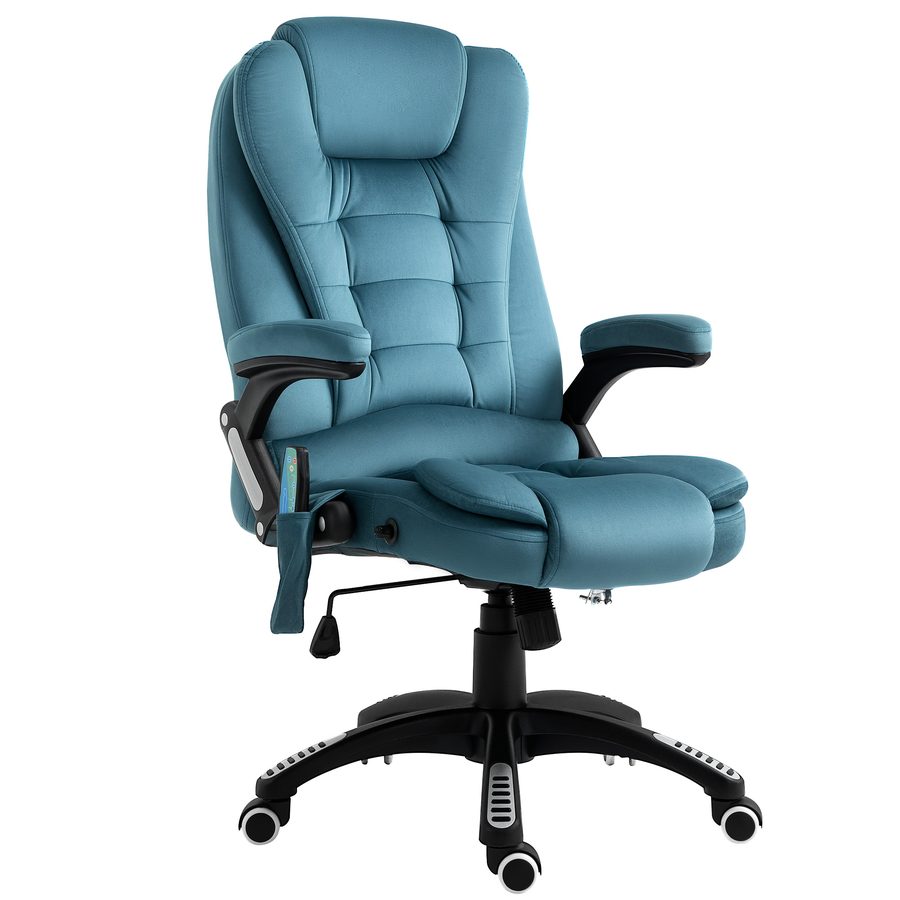 Vinsetto Bürosessel mit Massage- und Wärmefunktion, höhenverstellbarer Gamingstuhl bis 120kg, 68x72x110-120cm, Blau   Aosom.de von Vinsetto