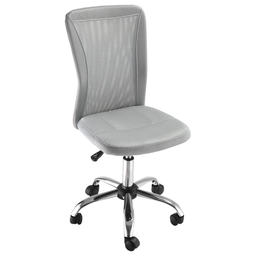 Vinsetto Bürostuhl ergonomisch höhenverstellbarer Bürostuhl mit verchromtem Fußgestell um 360° drehbarer Mesh-Stoffbezug Grau   Aosom von Vinsetto