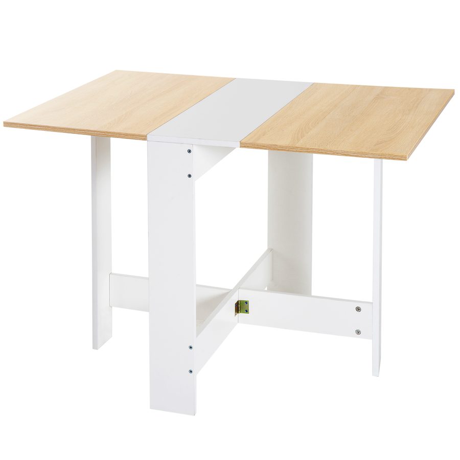 HOMCOM Klapptisch Schreibtisch Arbeitsstation Beistelltisch Esstisch Eiche Weiß L103 x B76 x H73,5 cm, platzsparend & vielseitig   Aosom.de von HOMCOM