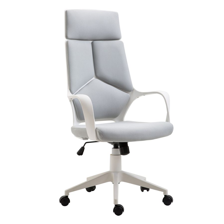 HOMCOM Bürostuhl Ergonomischer Schreibtischstuhl mit Armlehne, Wippfunktion Höhenverstellbarer Drehstuhl Computerstuhl mit Netzbespannung Grau   Aosom von HOMCOM