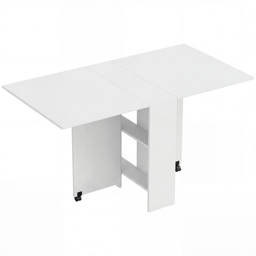 HOMCOM Esstisch Klapptisch Schreibtisch Beistelltisch Tisch Ablagefläche Holz Weiß 80 x 140 x 74 cm   Aosom von HOMCOM