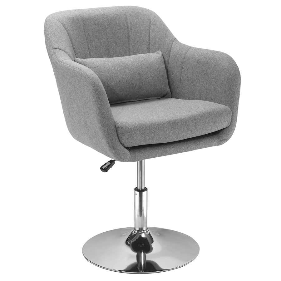 HOMCOM Arbeitshocker, höhenverstellbar, Drehstuhl Büro, Akzentstuhl im Retro-Design, Leinen, Grau  Aosom.de von HOMCOM