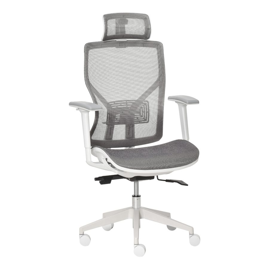 Vinsetto Bürostuhl ergonomisch verstellbar 3 Stufen Drehstuhl Gamingstuhl mit 3D-Armlehne höhenverstellbar in Grau für Büro & Homeoffice   Aosom.de von Vinsetto