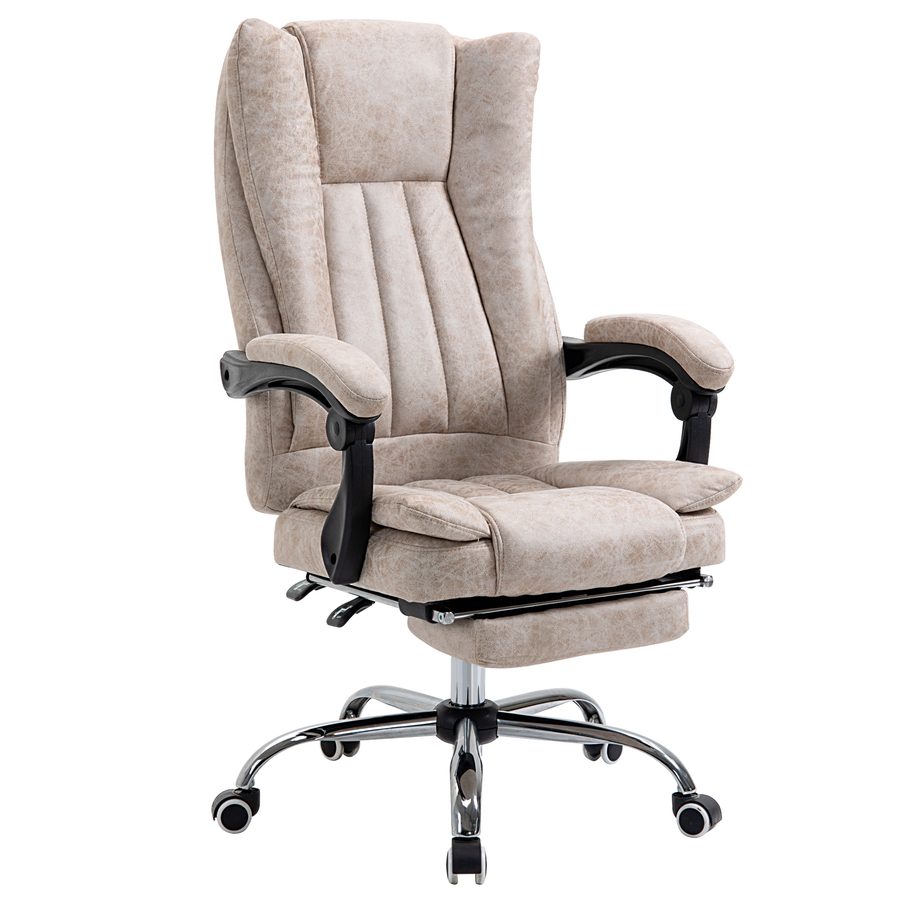 Vinsetto Bürostuhl Drehstuhl mit Liegefunktion & Fußstütze, höhenverstellbar, Mikrofaser, 63 x 71 x 110-118 cm für komfortables Arbeiten   Aosom.de von Vinsetto