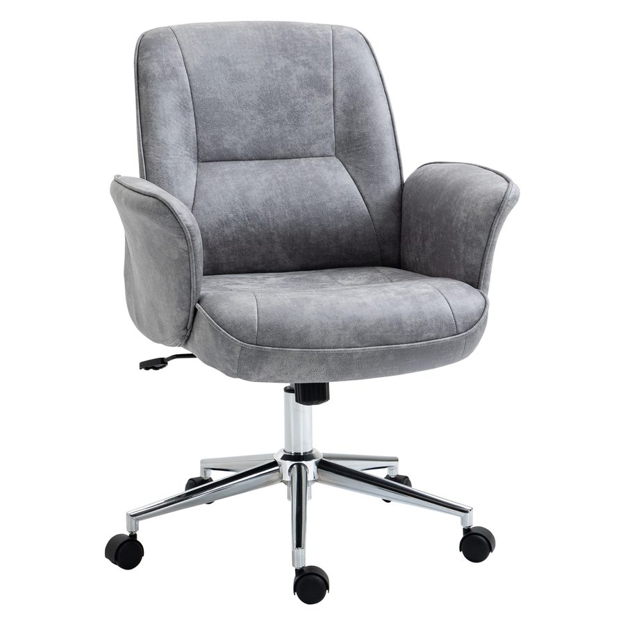 Vinsetto Bürosessel XXL ergonomischer Polsterstuhl höhenverstellbar mit Wippfunktion bis 120 kg Belastbarkeit Hellgrau   Aosom.de von Vinsetto