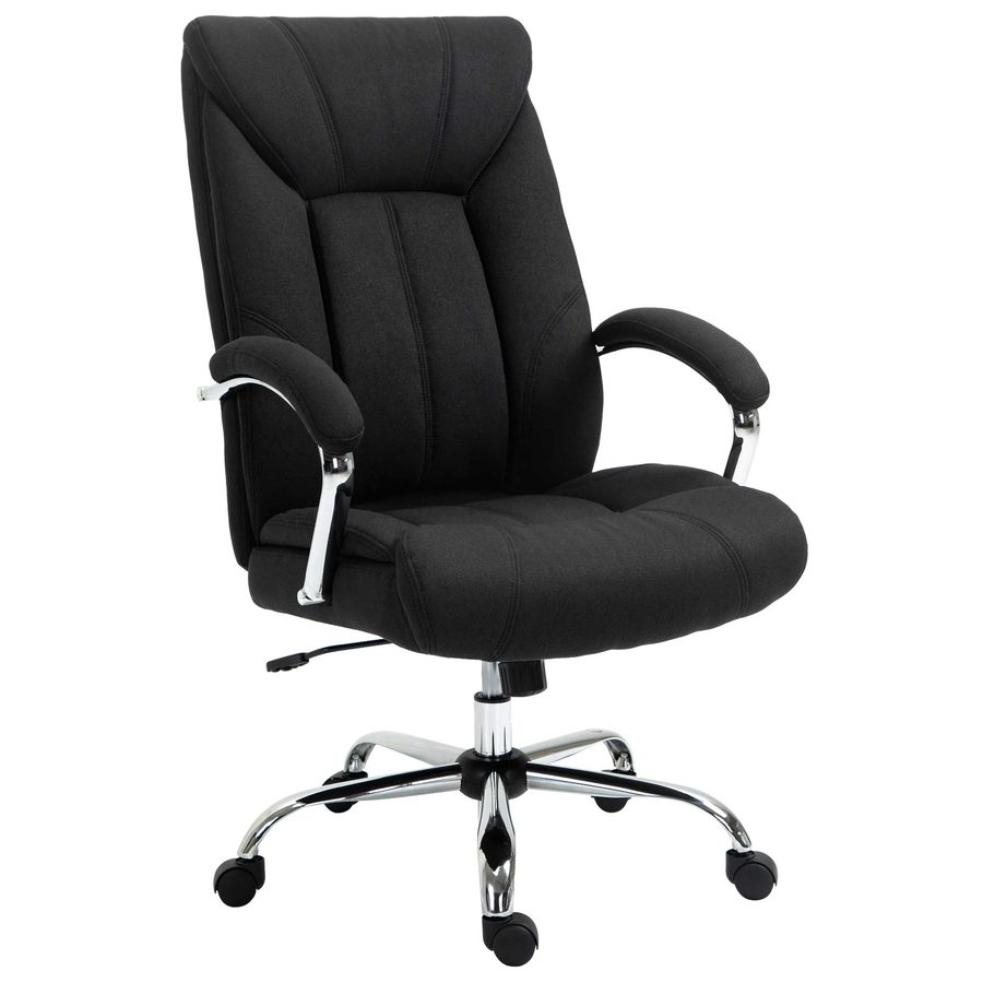 Vinsetto Bürostuhl ergonomischer Drehstuhl mit Wippfunktion gepolsterte Armlehne und Kopfstütze Schwarz für komfortables Arbeiten   Aosom.de von Vinsetto
