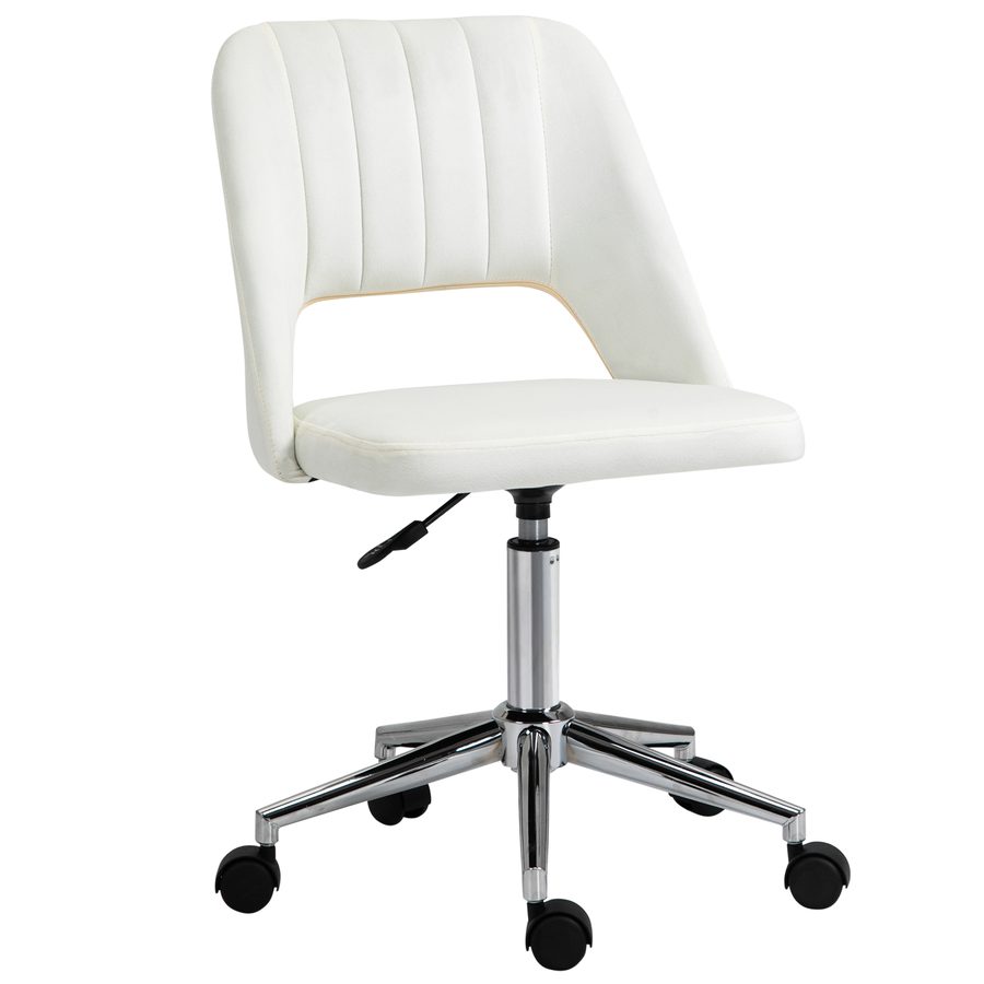 Vinsetto Drehstuhl Beige, höhenverstellbarer Bürostuhl für Wohnzimmer & Schreibtisch, kompakt, ergonomisch & modern   Aosom.de von Vinsetto