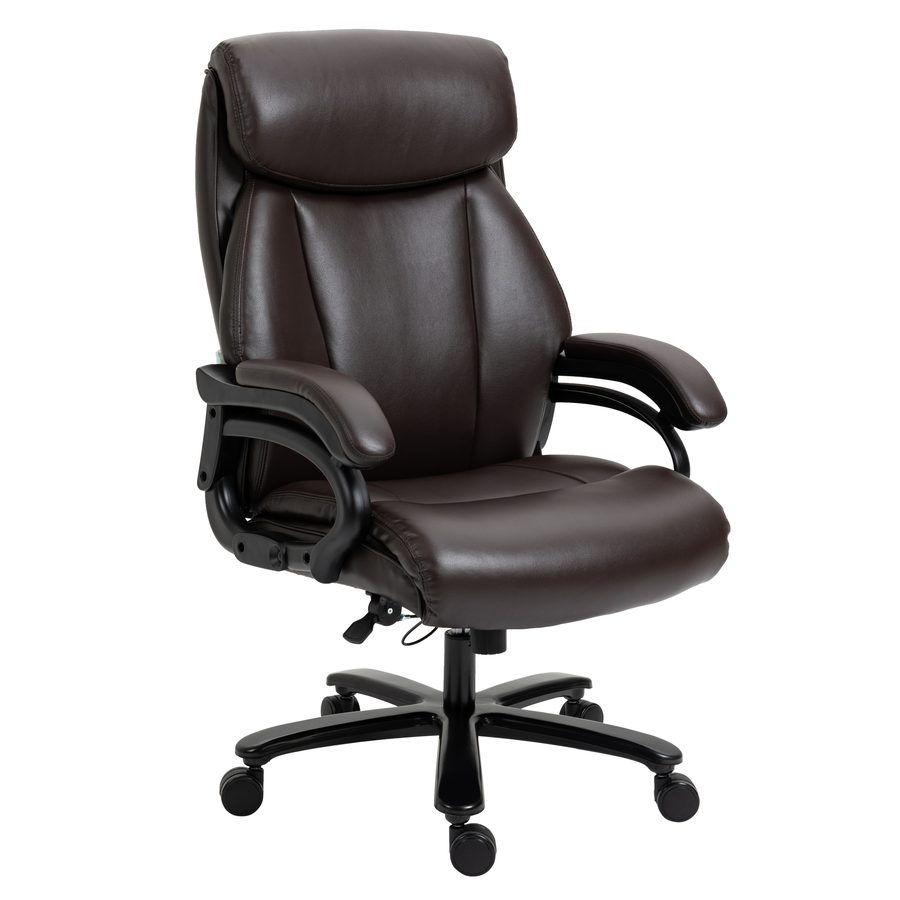 Vinsetto Ergonomisch Chefsessel mit Wippfunktion, Ledersessel braun, höhenverstellbar, bis 180 kg Belastbarkeit   Aosom.de von Vinsetto