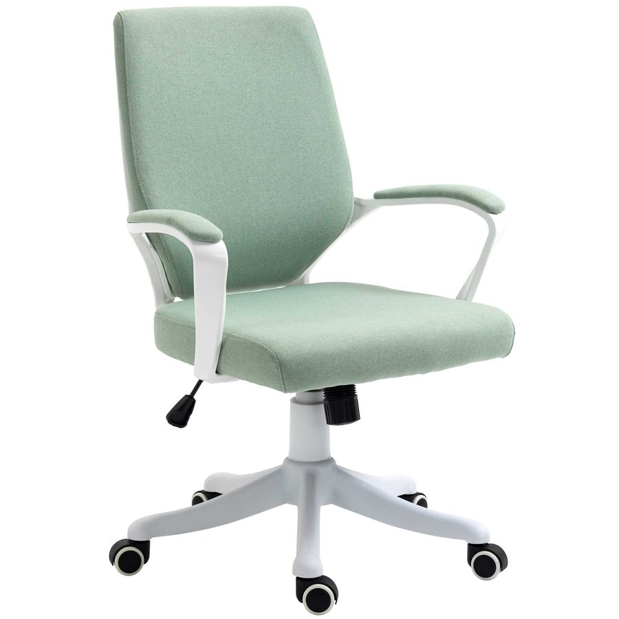 Vinsetto Bürostuhl Schreibtischstuhl ergonomisch mit Wippenfunktion gepolstert 360° Drehrollen Polyester Grün 62x69x92-100cm   Aosom.de von Vinsetto