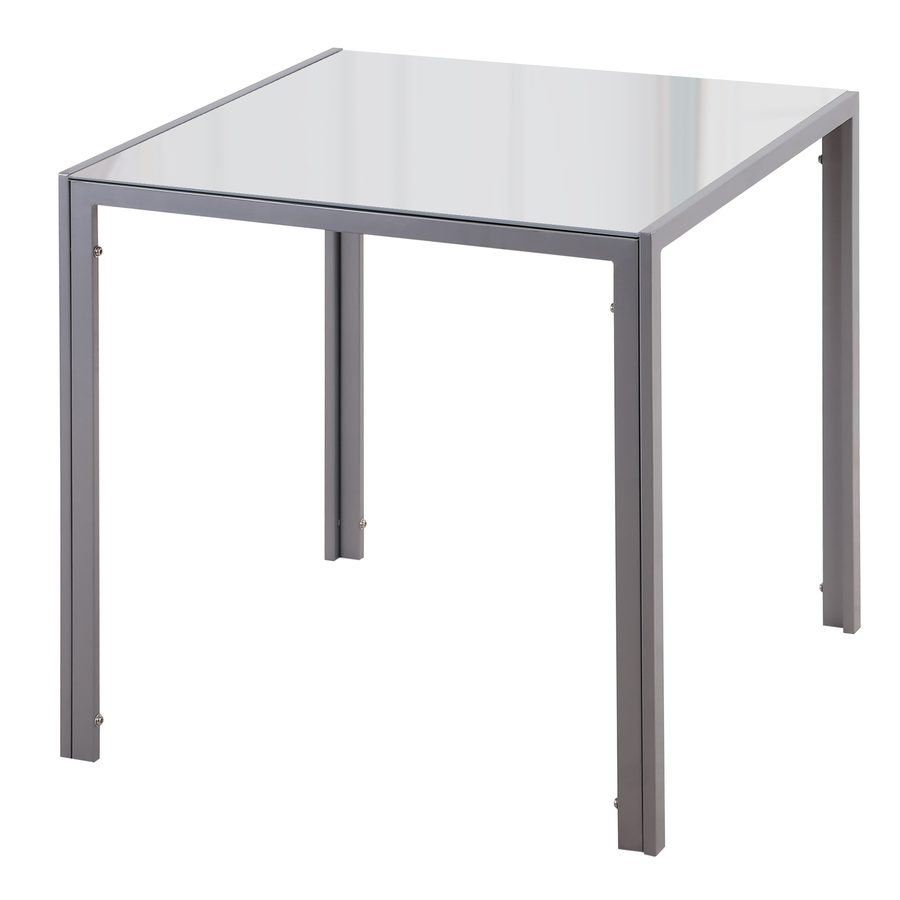 HOMCOM Esstisch Esszimmertisch quadratisch für 4 Personen, Wohnzimmertisch mit Hartglas Tischplatte, modern für Küche & Esszimmer in Grau   Aosom.de von HOMCOM