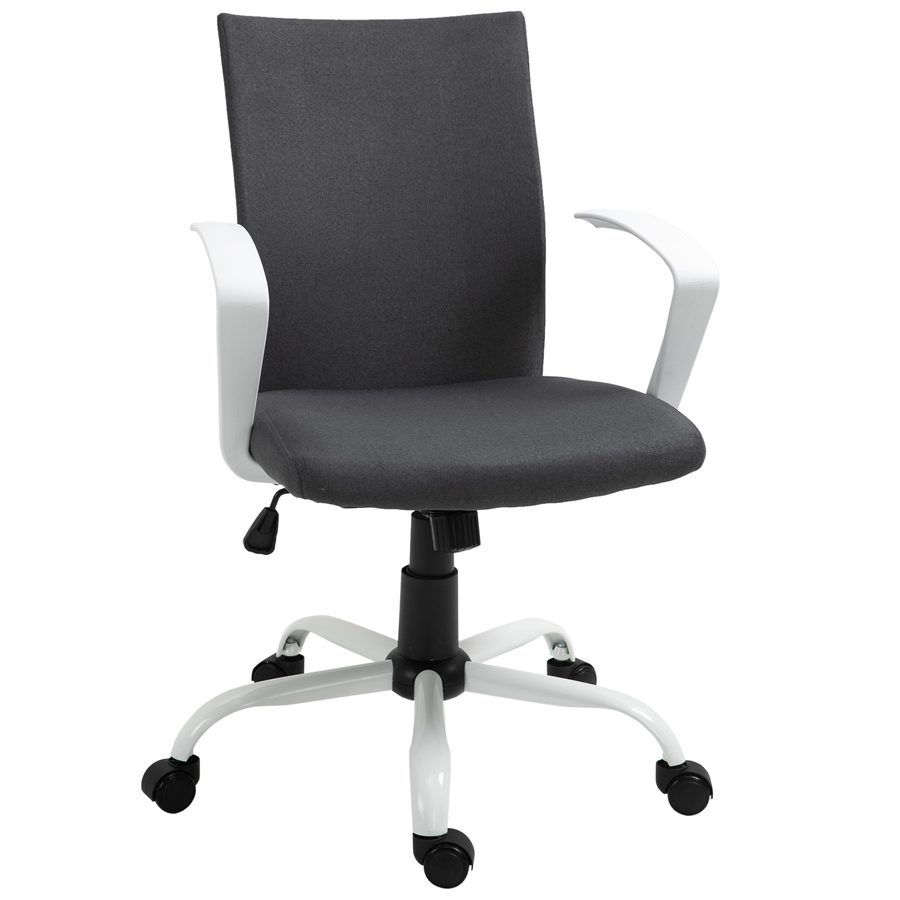 Vinsetto Ergonomischer Bürostuhl mit Wippfunktion, Drehbarer Arbeitsstuhl, Schreibtischsessel höhenverstellbar, 61x61x89-99 cm, Dunkelgrau   Aosom von Vinsetto