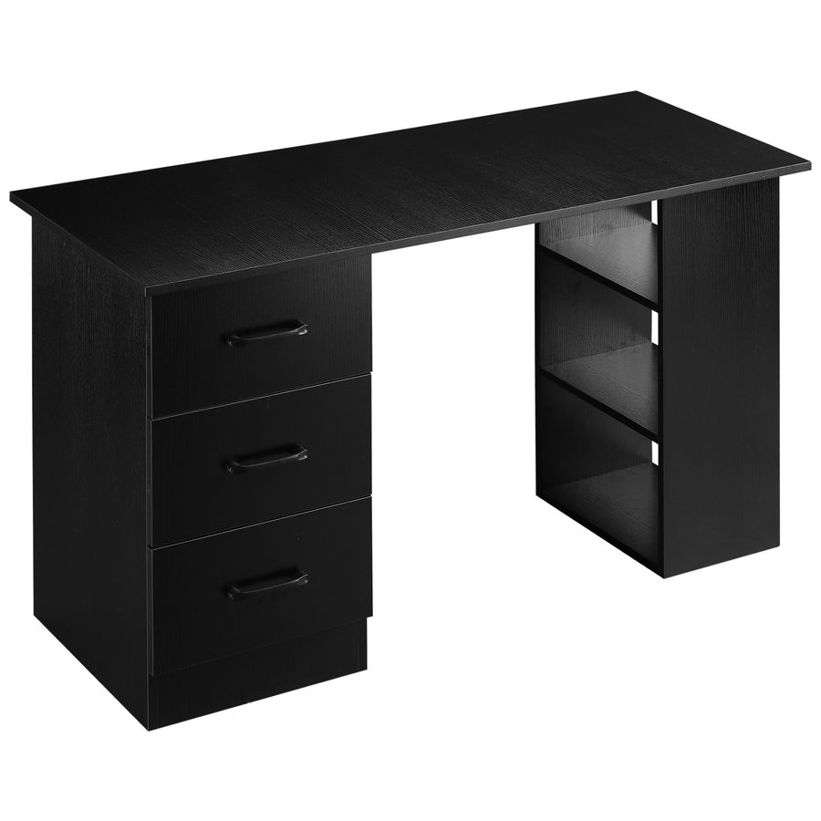 HOMCOM Schreibtisch mit 3 Schubladen und 3 Regalen, für Schlafzimmer und Büro 120x49x72cm, Schwarz   Aosom von HOMCOM