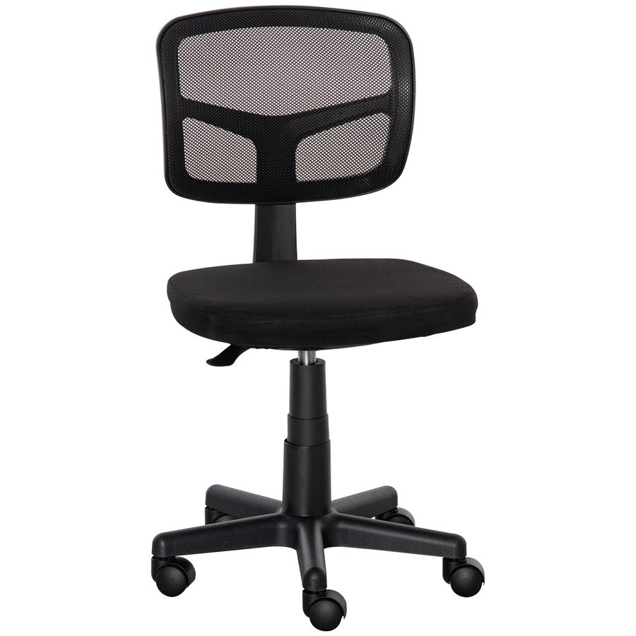 Vinsetto Bürostuhl Ergonomischer Schreibtischstuhl, Höhenverstellbarer Drehstuhl, Platzsparend Gepolstert Computerstuhl für Arbeitszimmer, Büro, Schwarz   Aosom von Vinsetto