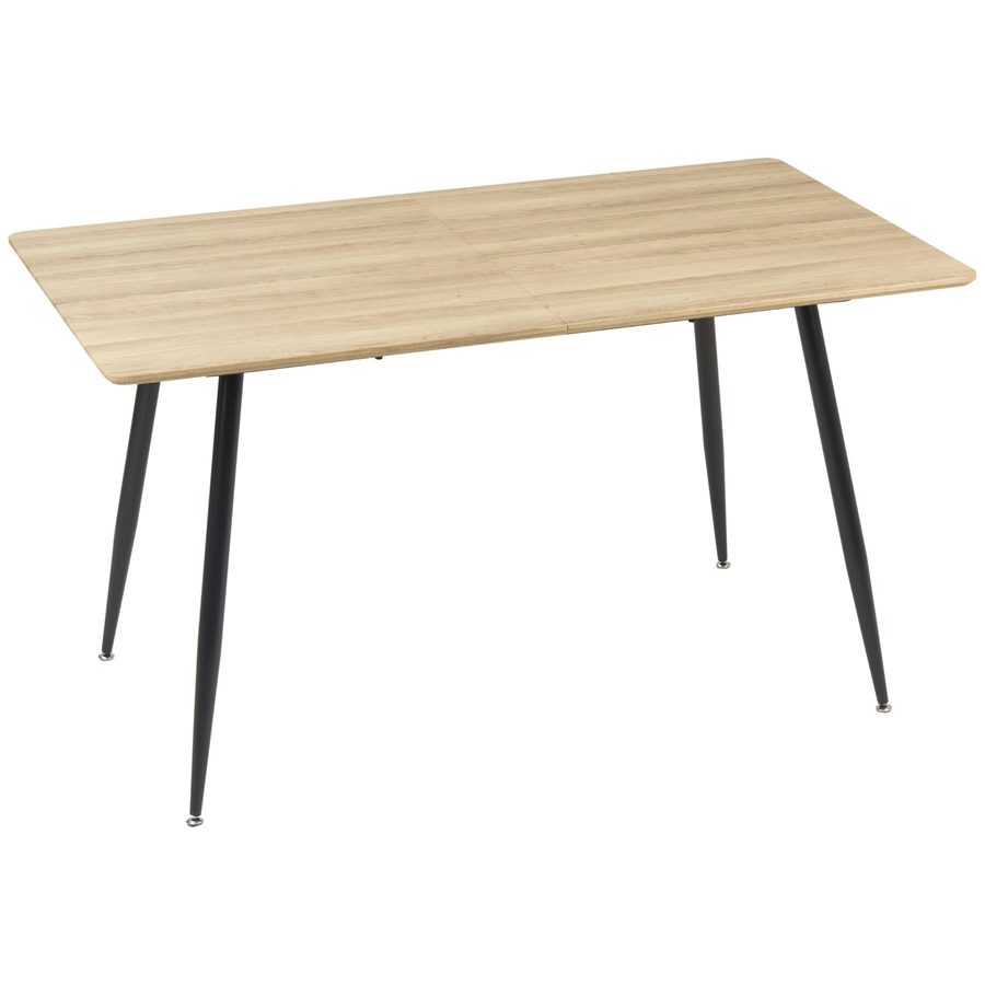 HOMCOM Esstisch  Moderner Küchentisch für 4 Personen, Esszimmertisch in Schwarz mit Holzoptik, Stahlbeine, 140x80x76cm, Natur  Aosom von HOMCOM