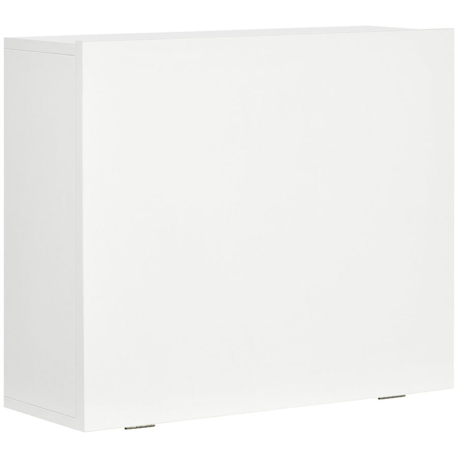 HOMCOM Wandklapptisch Zusammenklappbar und Platzsparend mit Regalen, für Büro, Wohnzimmer und Arbeitszimmer, aus Spanplatte und MDF, 60x21.5x50 cm, Weiß   Aosom von HOMCOM