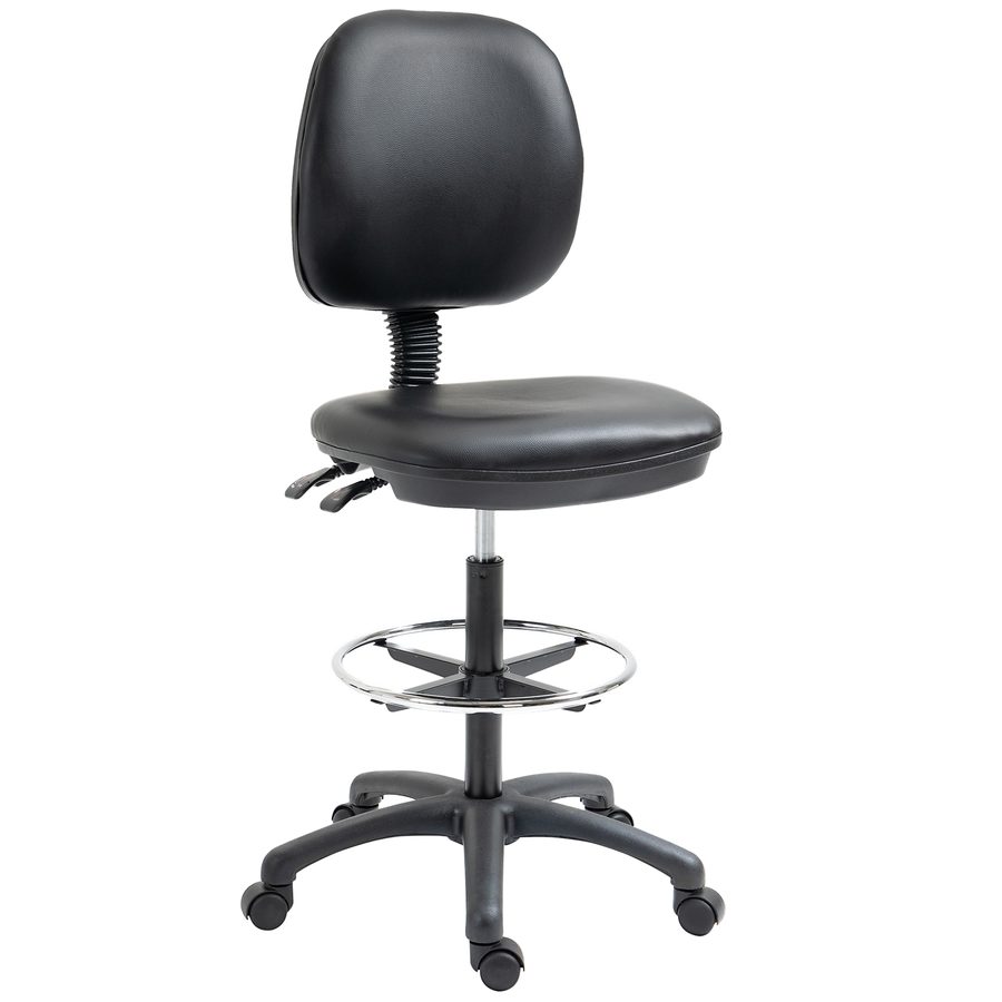 Vinsetto Höhenverstellbarer Rollhocker 69-91 cm mit neigbarer Rückenlehne und höhenverstellbarer Fußstütze   Aosom von Vinsetto