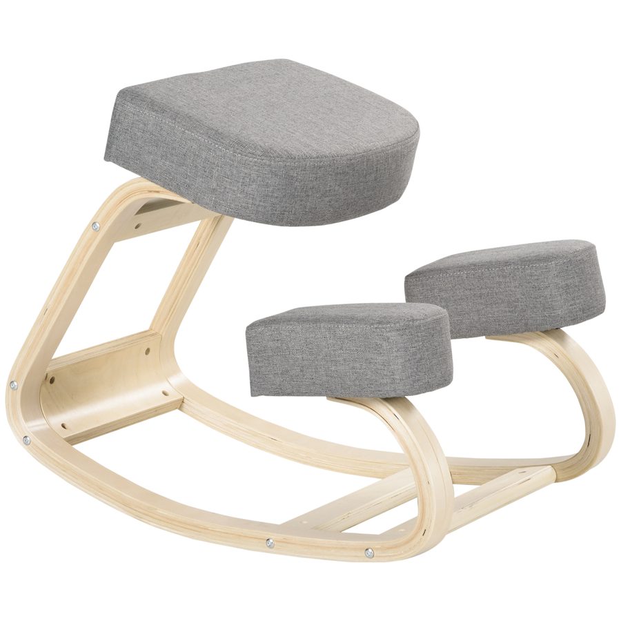 Vinsetto Ergonomischer Kniestuhl, Kniehocker Gesundheitsstuhl für Zuhause, Büro, Meditation, zur Verbesserung der Rückenschmerzen Nackenschmerzen Lindern & Körperhaltung Grau   Aosom von Vinsetto