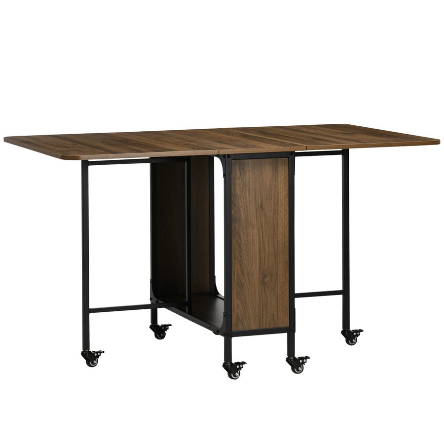 HOMCOM Esstisch klappbar mobil für 6 Personen, Ablage für kleine Räume, bis 50kg, 130x80x74cm, hellbraun   Aosom.de von HOMCOM