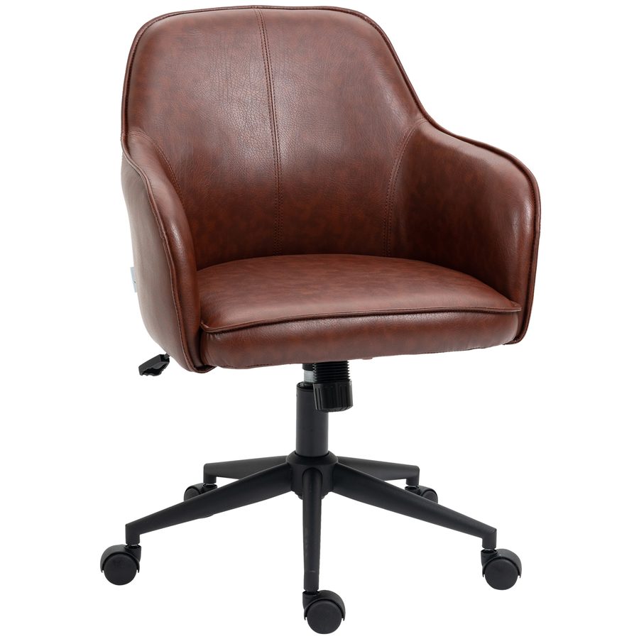 Vinsetto Bürostuhl Schreibtischstuhl mit Wippfunktion höhenverstellbar 93-101 cm bis 120 kg belastbar Kunstlederoptik Braun   Aosom.de von Vinsetto