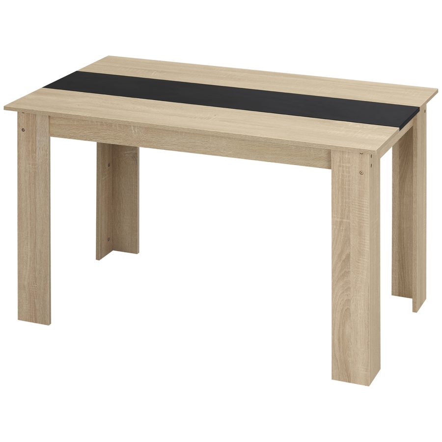HOMCOM Esstisch im modernen Design mit großer Tischplatte für 4-6 Personen aus Spanplatte, Maße 120L x 69B x 75H cm in Schwarz und Natur   Aosom von HOMCOM