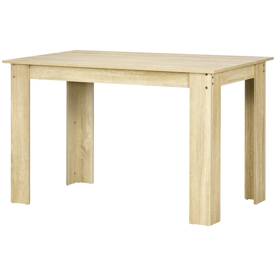 HOMCOM Moderner Esstisch mit großem Plateau für 4-6 Personen aus Spanplatte, Maße 120L x 69B x 75H cm Eiche   Aosom von HOMCOM