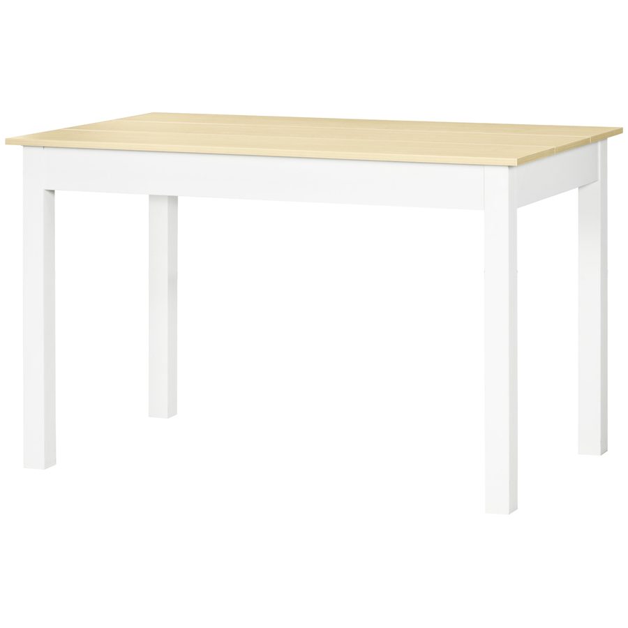 HOMCOM Modernes zweifarbiges Esstisch-Set mit großem Tischplateau für 4-6 Personen aus Holz, Maße 119L x 70B x 75H cm - Holz   Aosom von HOMCOM