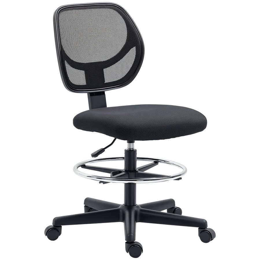 Vinsetto Stehstuhl Büro, höhenverstellbarer ergonomischer Bürostuhl, Drehstuhl mit verstellbarer Fußstütze, Schwarz für komfortables Arbeiten   Aosom.de von Vinsetto