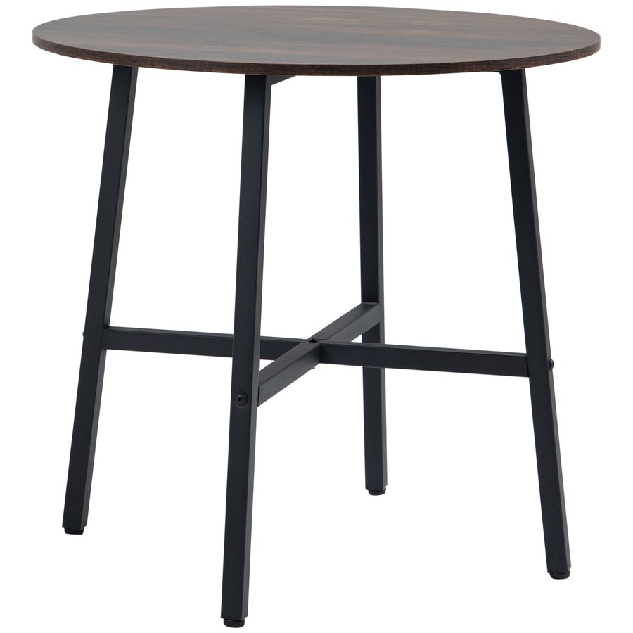HOMCOM Esszimmertisch Esstisch Küchentisch für 4 Personen, Wohnzimmertisch für Esszimmer, Küche, Stahl, Braun, 80 x 80 x 76 cm   Aosom von HOMCOM