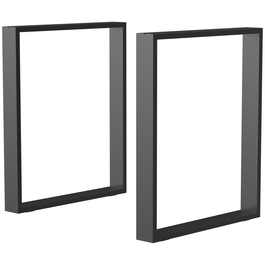 HOMCOM Tischbeine  2er-Set, Tischkufen, Möbelfüße aus Vierkantprofilen, für Couchtisch Esstisch, Stahl, Schwarz, 60x72 cm  Aosom von HOMCOM