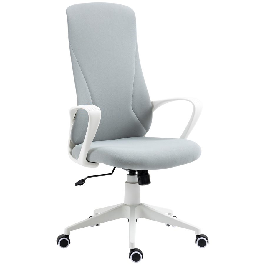 Vinsetto Bürostuhl höhenverstellbar mit Wippfunktion ergonomischer Drehstuhl aus Stretchstoff in Hellgrau für Büro & Homeoffice   Aosom.de von Vinsetto