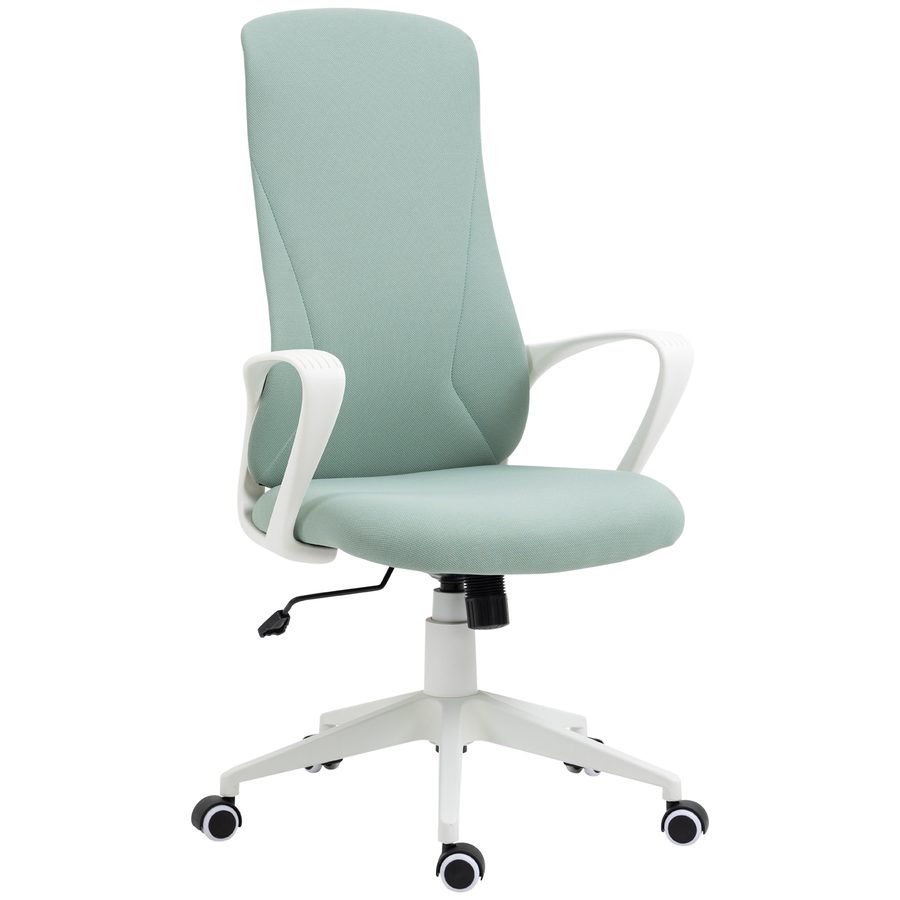 Vinsetto Bürostuhl Manager ergonomischer Bürostuhl mit Armlehnen und drehbaren Rollen - verstellbare Neigungs- und Höhenfunktion 62L x 56B x 119,5H cm - Grün   Aosom von Vinsetto