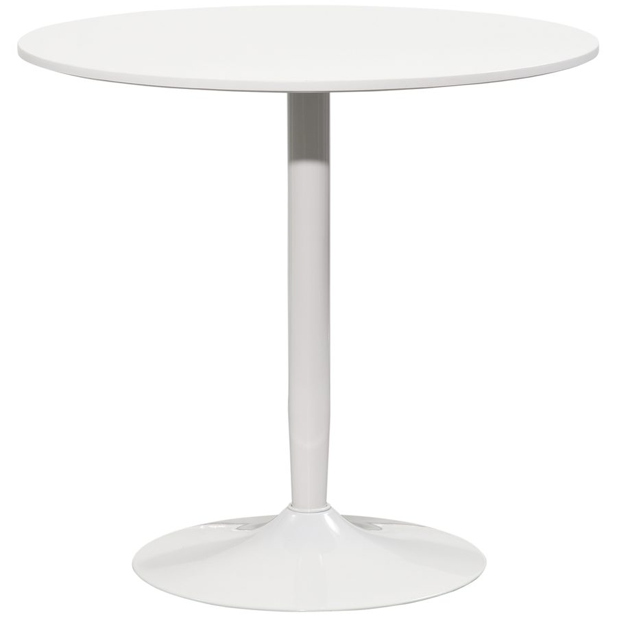 HOMCOM Esstisch, Runder Küchentisch, Moderner Esszimmertisch für 2 Personen, Bartisch Säulentisch mit Stahlbein, Rutschfester Fußauflage, Kaffeetisch für Wohnzimmer, Ø80 x 75 cm, Weiß   Aosom von HOMCOM