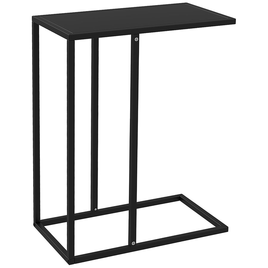 HOMCOM Beistelltisch  Couchtisch in C-Form, Sofatisch, Nachttisch mit Stahlgestell, Laptoptisch für Schlafzimmer, Büro, Schwarz  Aosom von HOMCOM