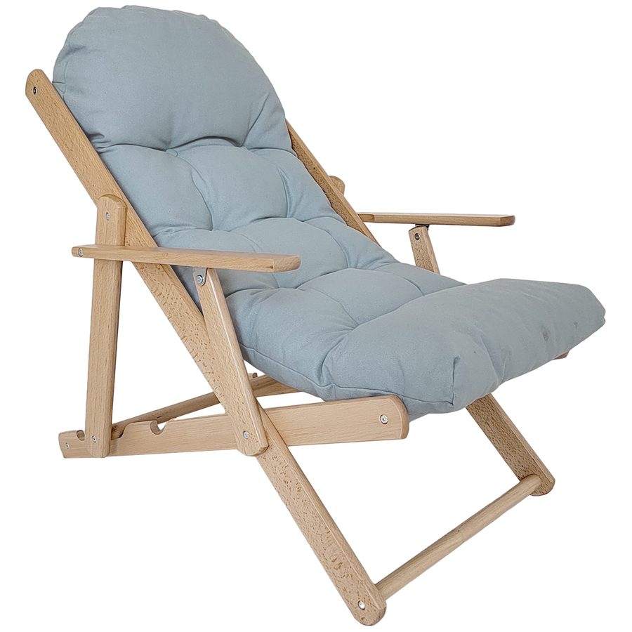 HOMCOM Relaxsessel Klappbar Polstersessel, Ruhesessel, Relaxstuhl, Esszimmerstuhl mit Leinenoptik für Wohnzimmer, Buchenholz, 71 x 89 x 96 cm Hellgrau   Aosom von HOMCOM